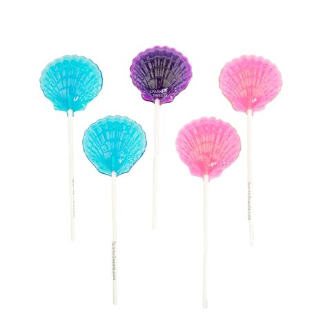 Clam Shell Lollipops For Mermaid Party Beach Party Favors Sparko Sweets