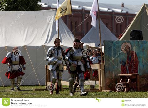 Armored Knights Preparing To The Battle Editorial Stock Image Image