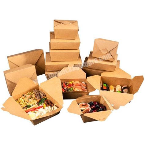 Disposable Takeaway Biodegradable Printed Kraft Paper Fast Food Box