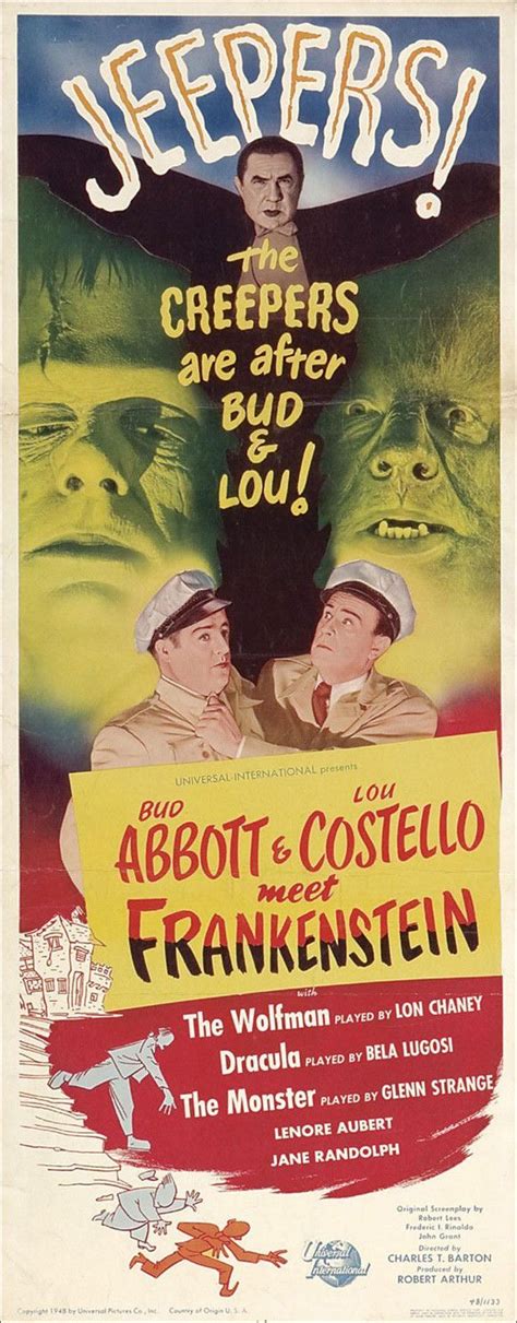 Bud Abbott Lou Costello Meet Frankenstein 14x36 Movie Poster 1948