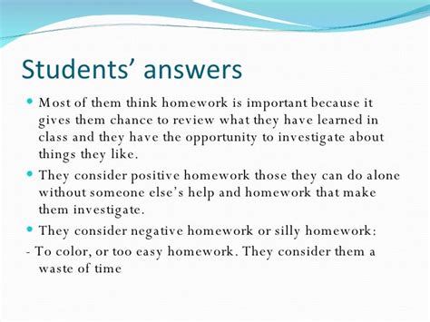 Doing Your Homework Is Important Why Is Homework Important To