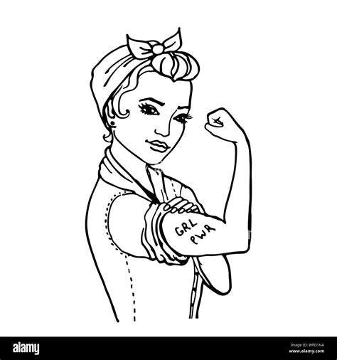 We Can Do It Womens Symbol Of Female Power And Industry Doodle