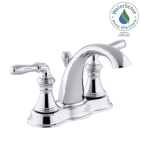Kohler devonshire bathroom sink faucet 1 handle brushed nickel 193 4 bn rona. KOHLER Devonshire 4 in. Centerset 2-Handle Mid-Arc Water ...