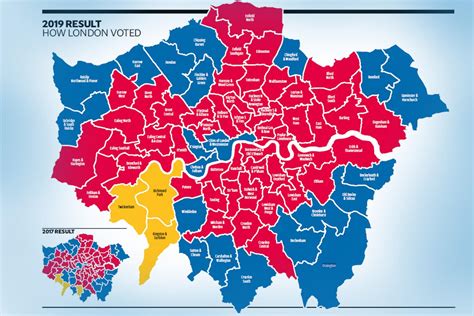 Share of votes in the last three general elections. London election results map 2019: How did the capital vote ...
