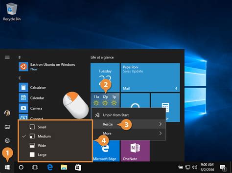 Open And Customize The Start Menu Customguide