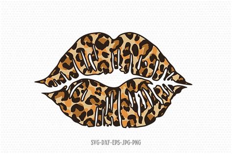 Free Svg Sparkling Lips Leopard Print File For Cricut
