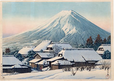 hasui 巴水 clearing after a snowfall yoshida 吉田の雪晴 sold egenolf gallery japanese prints