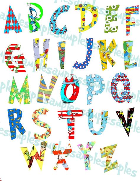 Dr. Seuss Alphabet Clipart Printable, Font, Alphabet Letters cat in the