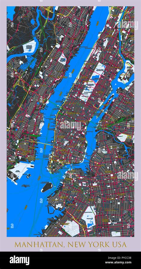 Manhattan Map Vector High Resolution Stock Photography And Images Alamy
