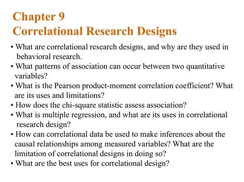 Chapter 9 Correlational Research Designs