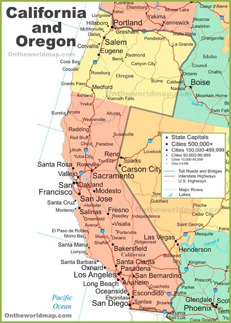 Map Of Southern Oregon And Northern California Maping Resources