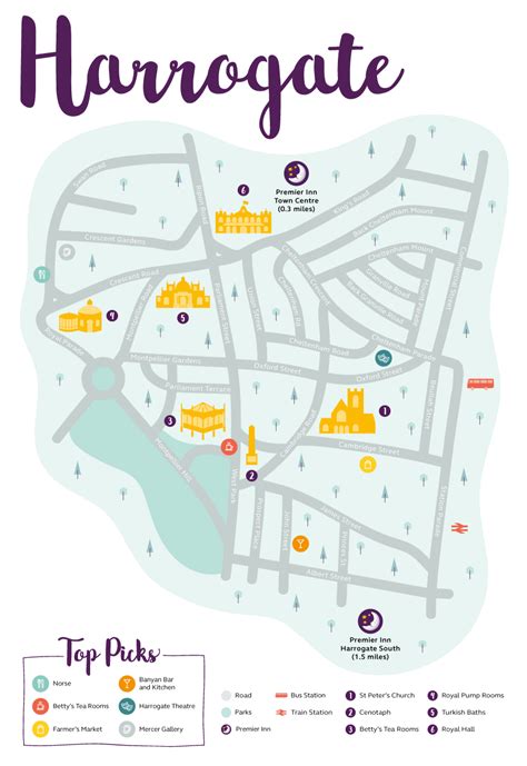 We have rooms available from all the favorite hotel chains worldwide. Premier Inn map of Harrogate