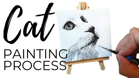 Simple Cat Painting On Mini Canvas Acrylic Cat Painting Youtube