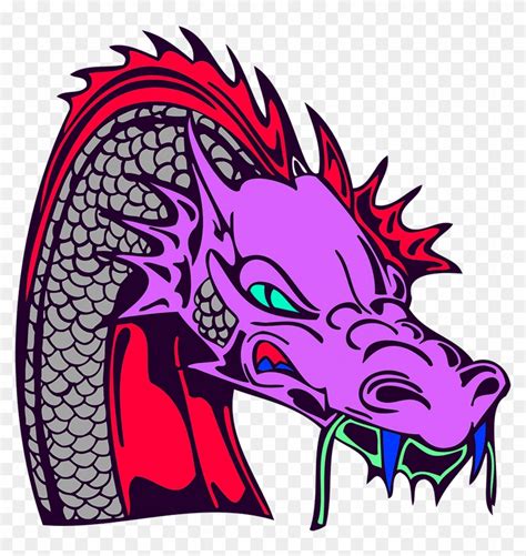 Purple Dragon Head Dragon Clipart 5254609 Pikpng