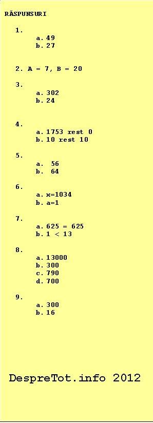 Teza Matematica Clasa 5 Sem 1 Varianta 4