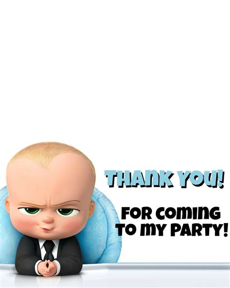 I really need to say that everything today is under control and don't try to stop it. Boss Baby Thank You Cards | Baby thank you cards, Boss ...