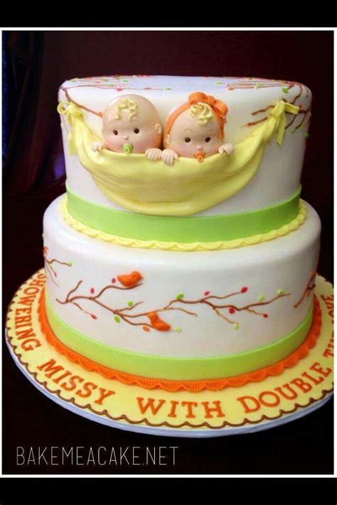 Pin By Lucia Hromadkova On Detské Torty Twin Baby Shower Cake Baby