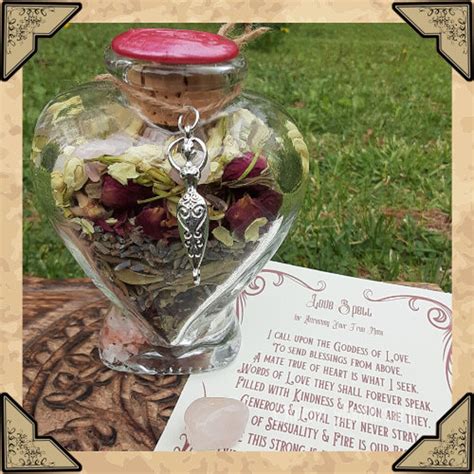 Love Spell Jar Witchcraft Love Magick Self Love Attracting Etsy