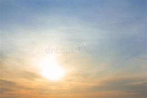 Beautiful Soft Sunset Over A Cloudy Sky Stock Photo Image Of Scenic