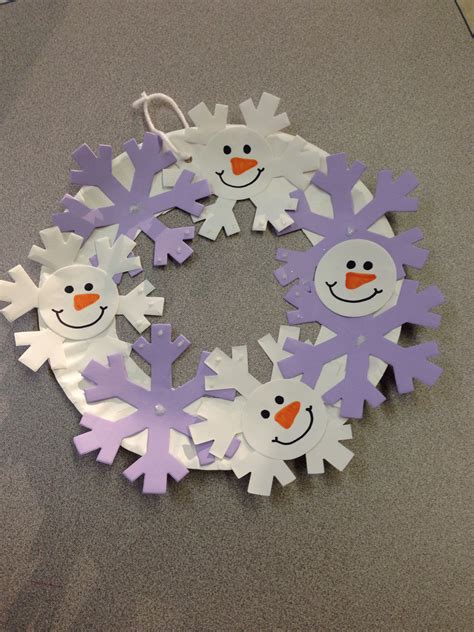 Snow Paper Plate Wreath Christmas Crafts For Kids Plate Wreath