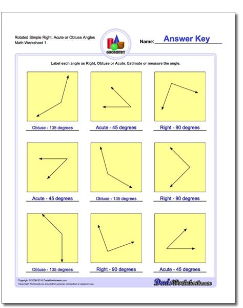 Teach Child How To Read Free Printable Angles Math Worksheets