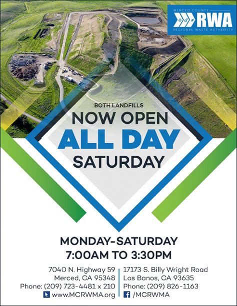 New Landfill Hours City Of Atwater