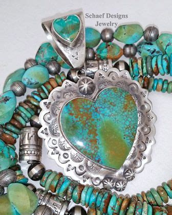 Stunning Large Kingman Turquoise Heart Hand Stamped Sterling Silver