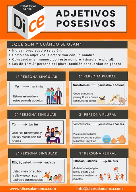 Infografía 15 Adjetivos Posesivos Dice Salamanca