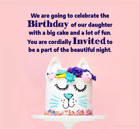 60+ Birthday Invitation Messages and Wording Ideas - WishesMsg