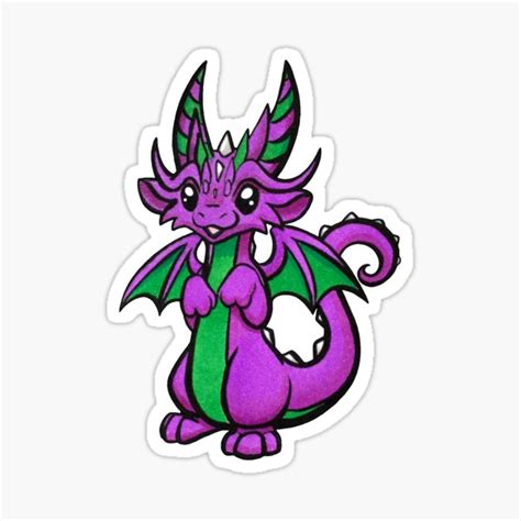Happy Dragon Sticker For Sale By Bgolins Redbubble