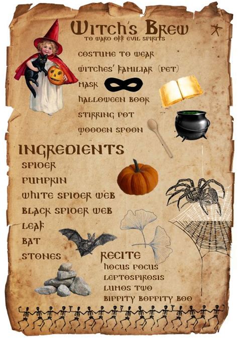 Witchs Brew Spell Scavenger Hunt For Kids Potions For Kids