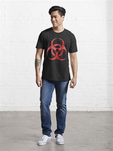 Red Biohazard Symbol T Shirt By Rebellion 10 Redbubble