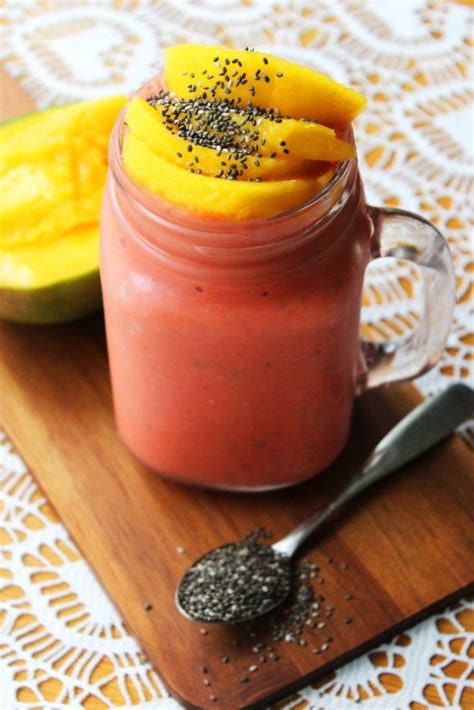 Raspberry And Mango Smoothie With Chia Seeds Supper In The Suburbs