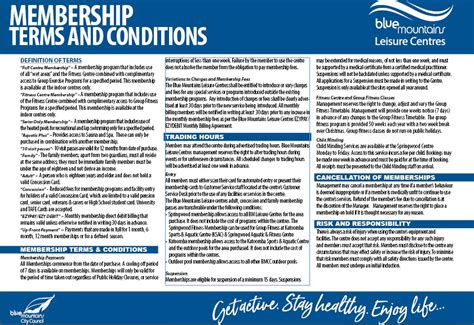 Membership Terms And Conditions Au