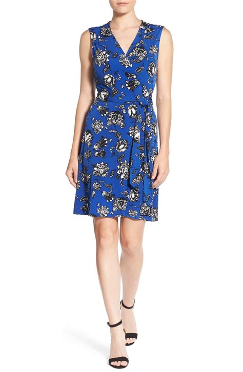 Vince Camuto Floral Print Sleeveless Wrap Jersey Dress Nordstrom