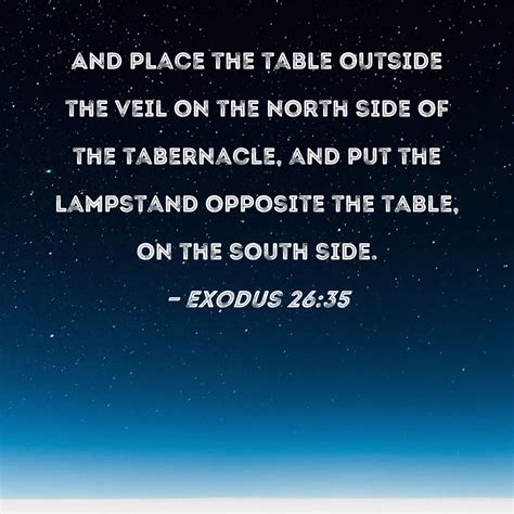 Exodus 2635 And Place The Table Outside The Veil On The North Side Of