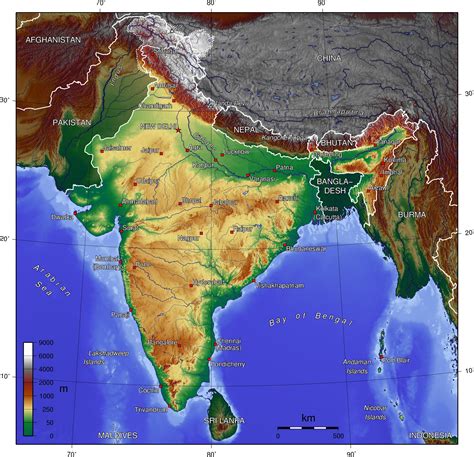 Geographical Map Of India Topography And Physical Features Of India