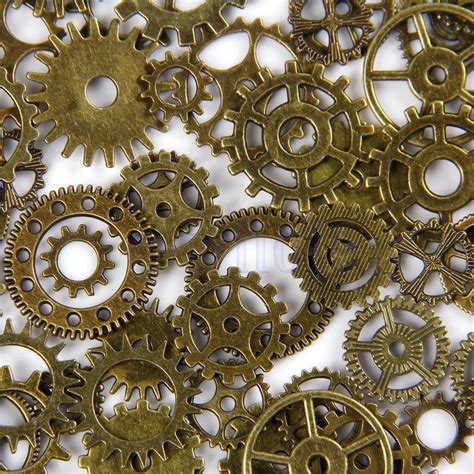 5 X Vintage Steampunk Watch Parts Clock Gears Wheels Cogs Diy Pendants