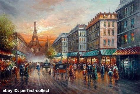 Paris Scenes Art 100 Handicrafts Art Oil Painting Paris Street Scene