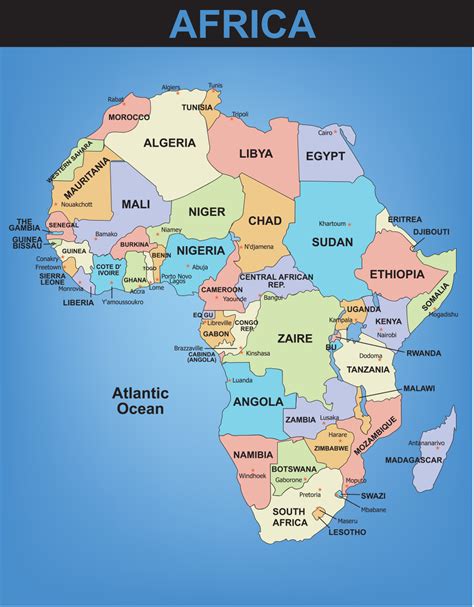 Africa Map With Capitals North Africa Countries Political Map Stock