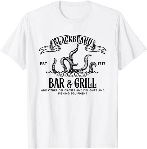 Blackbeards Bar And Grill Est 1717 Tee Shirt Shirtelephant Office
