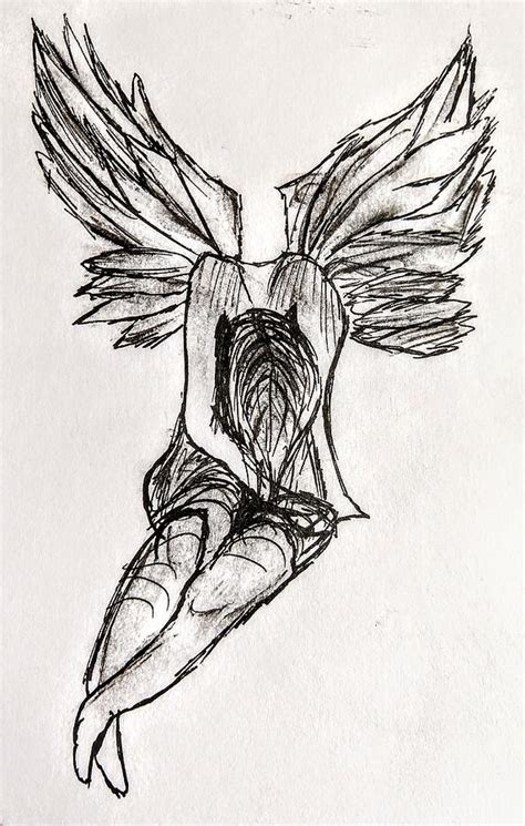 Falling Angel Drawing By Emma Rose Paulsen Fine Art America