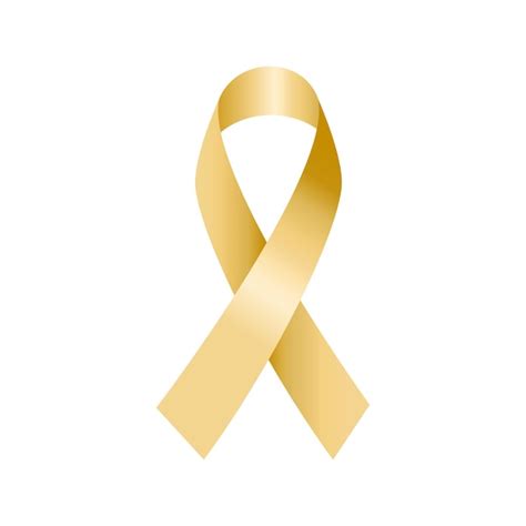 Gold Awareness Ribbon Clipart