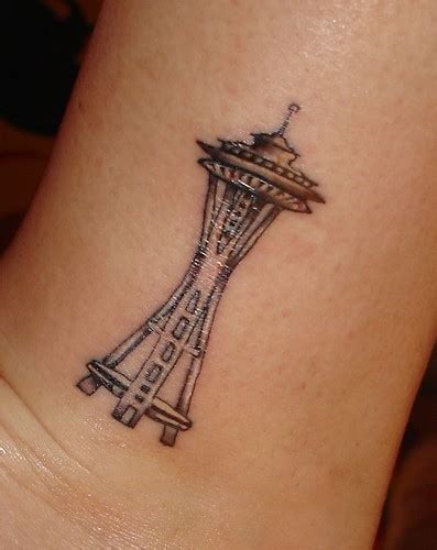 Space Needle Tattoo My Space Needle Tattoo On My Left Ankl Flickr
