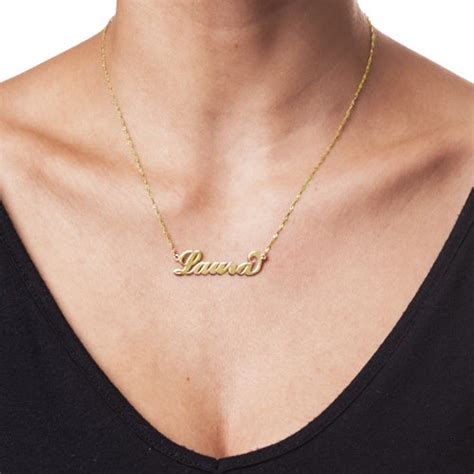 carrie bradshaw name necklace 14 karat gold nameplatedepot