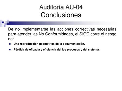 Ppt Informe AuditorÍa Au 05 Powerpoint Presentation Free Download