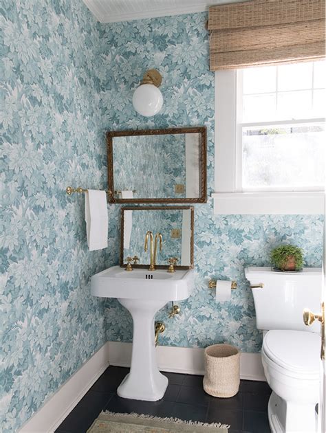 Walls Of Dainty Blue Floral Wallpaper Give Off The Reflective Qualities
