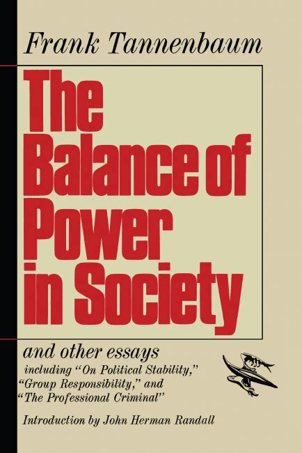 The Balance Of Power In Society Book By Frank Tannenbaum Official
