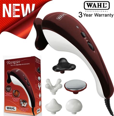 New Wahl Heated Deluxe Hand Held Massager With 5 Customized Attachmnets 4295 027 Ebay