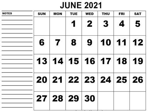 June 2021 Calendar Template Printable Holidays Images One Platform